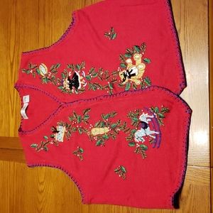 Christmas vest. Decorative 1x Red